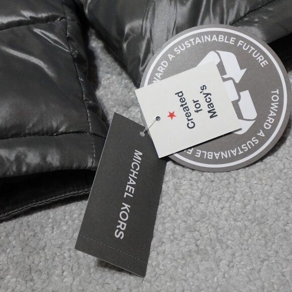 Michael Kors Hooded Puffer Jacket Men's Large Gray Full Zip Lined MSRP $225 - Picture 11 of 11